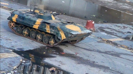 A Syrian tank driving through the city of Homs on Monday (Dec. 26, 2011). A Syrian tank driving through the city of Homs on Monday (Dec. 26, 2011).