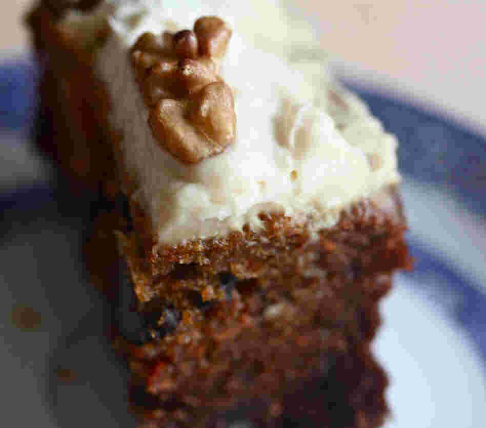 Carrot Cake With Maple Syrup Frosting And Toasted Walnuts