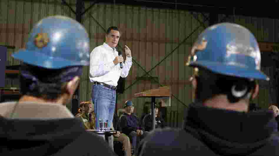 Mitt Romney speaks Dec. 16 at Missouri Valley Steel in Sioux City, Iowa.