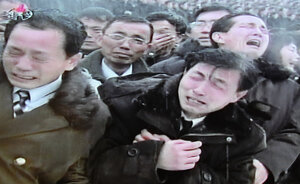This still frame taken from North Korean TV shows North Koreans mourning during the funeral ceremony for the late leader Kim Jong Il in Pyongyang.
