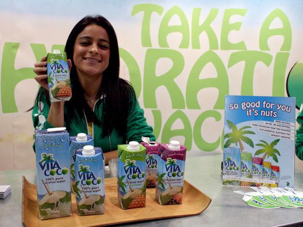 Vita Coco booth at a food show. 