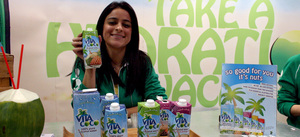 Vita Coco booth at a food show. 