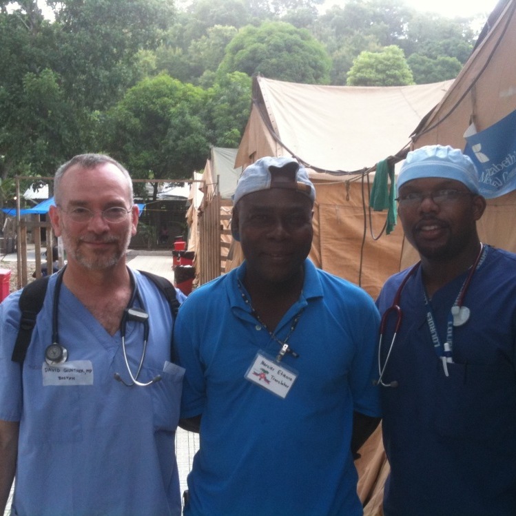 Etienne Mercier, a Haitian-English interpreter, and the man on the right is Dr. Bernard (David is pretty sure his first name is Jerry), the main surgeon at the hospital (H&ocirc;pital Sacr&eacute; Coeur, in the town of Milot).