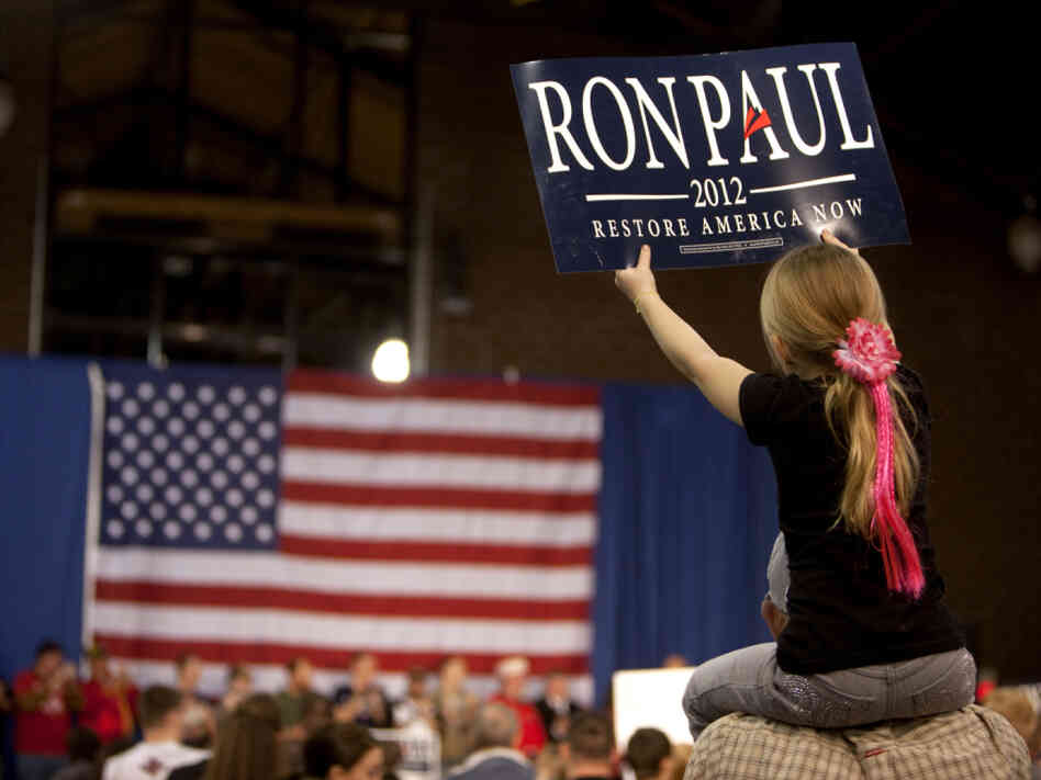 Ron Paul spoke to a packed house at the Knapp Learning Center during his "Salute to the Military" event in Des Moines, Iowa, on Wednesday. 