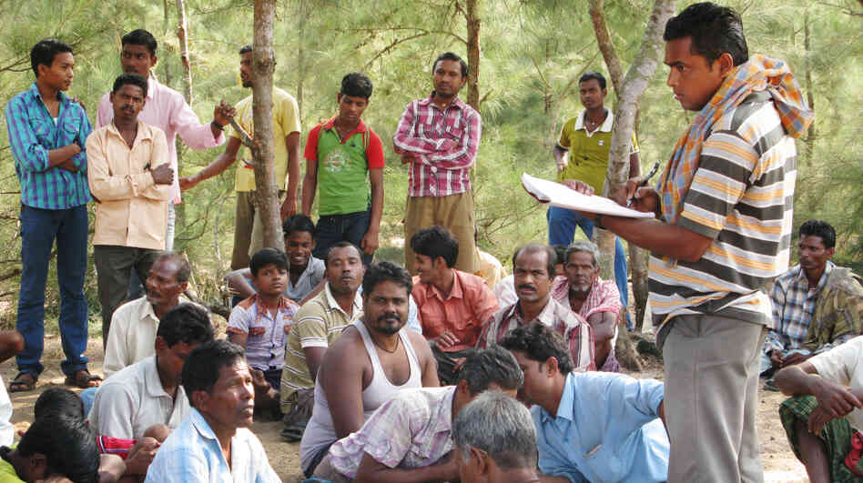 Villagers in the southeastern Indian state of Orissa are opposed to a large steel mill, though it would bring thousands of jobs. The villagers, shown here in October, say they want to keep their land and their lifestyle. Such conflicts have become more common as India's economy expands. Villagers in the southeastern Indian state of Orissa are opposed to a large steel mill, though it would bring thousands of jobs. The villagers, shown here in October, say they want to keep their land and their lifestyle. Such conflicts have become more common as India's economy expands.