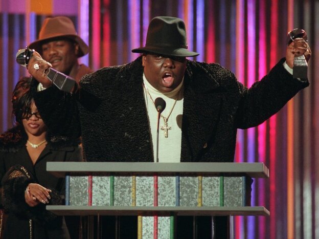 The word "Hater" — as it's often used today — is derived from the term "Player Hater," a phrase popularized by late rapper Notorious B.I.G., shown here clutching his Billboard Music Awards in 1995. 