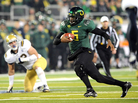 Quarterback Darron Thomas of the Oregon Ducks (right) threw for 30 touchdowns with only 6 interceptions this season. The Ducks beat UCLA in the Pac-12 Championship to earn a spot in the Rose Bowl, where they'll face Wisconsin. Quarterback Darron Thomas of the Oregon Ducks (right) threw for 30 touchdowns with only 6 interceptions this season. The Ducks beat UCLA in the Pac-12 Championship to earn a spot in the Rose Bowl, where they'll face Wisconsin.