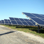 Rows of solar panels at a solar farm in Kings Mountain, N.C. 