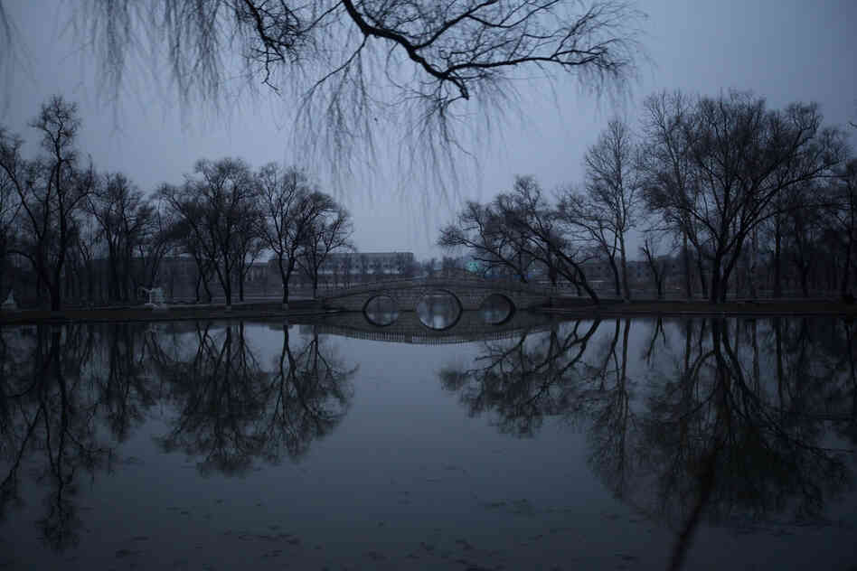 A general view of a river in downtown Pyongyang.