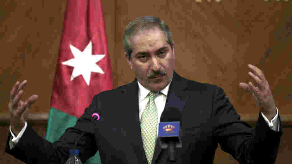 Jordanian Foreign Minister Nasser Judeh speaks during a press conference at the foreign ministry in Amman on Tuesday. Judeh said that Israeli and Palestinian negotiators held "positive" talks.