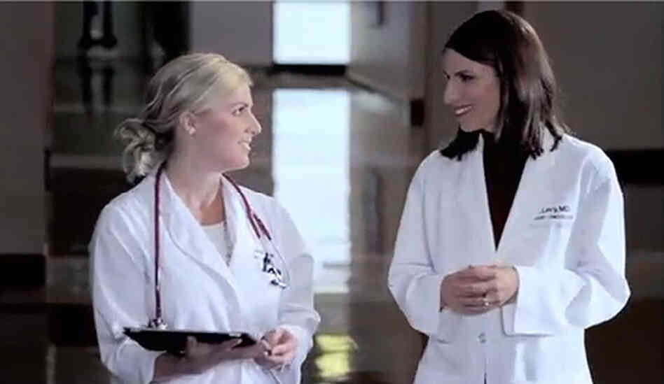 A screen grab of a video ad for Vanderbilt University Medical Center features Dr. Mia Levy (right), an oncologist. A screen grab of a video ad for Vanderbilt University Medical Center features Dr. Mia Levy (right), an oncologist.
