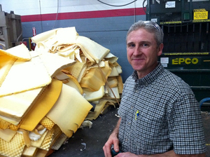 After months of practice, Ron Harness has the process of dismantling an old mattress down to a science. After months of practice, Ron Harness has the process of dismantling an old mattress down to a science.