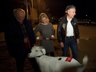 Huntsman may refuse to be the 'goat' of the GOP race, but he and his wife, Mary Kaye, did meet one named Izak and his owner, Bill Higgins, on Monday night outside the McConnell Community Center in Dover, N.H. Huntsman may refuse to be the 'goat' of the GOP race, but he and his wife, Mary Kaye, did meet one named Izak and his owner, Bill Higgins, on Monday night outside the McConnell Community Center in Dover, N.H.