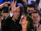 Rick Santorum and his wife, Karen, attend a rally Tuesday night in Johnston, Iowa. Rick Santorum and his wife, Karen, attend a rally Tuesday night in Johnston, Iowa.