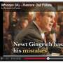 A screen grab from an anti-Newt Gingrich ad from the pro-Mitt Romney super PAC Restore Our Future. A screen grab from an anti-Newt Gingrich ad from the pro-Mitt Romney super PAC Restore Our Future.
