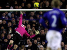 The agony: Bolton Wanderers goalie Adam Bogdan can't reach the ball as Tim Howard's long kick bounces into the goal. The agony: Bolton Wanderers goalie Adam Bogdan can't reach the ball as Tim Howard's long kick bounces into the goal.