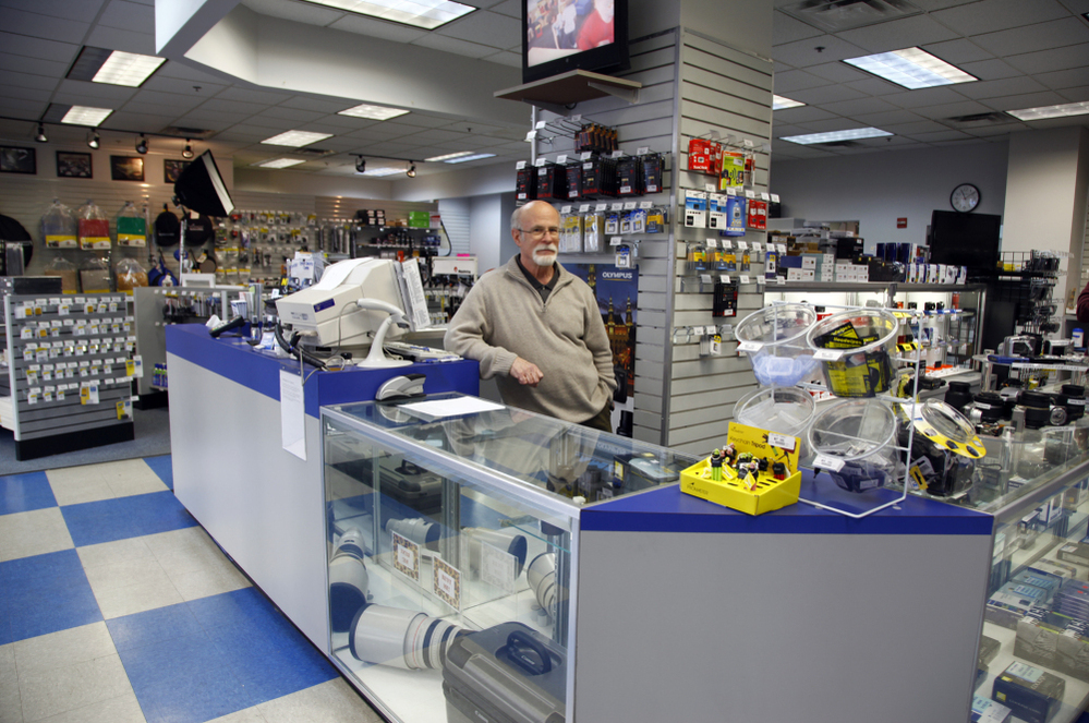 Peter Howe, 62, has been working in one Penn Camera store in downtown D.C. since it opened.