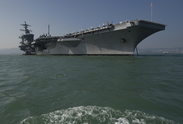 The USS Carl Vinson, an aircraft carrier, near Hong Kong last month.