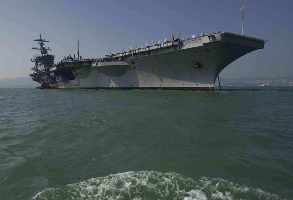 The USS Carl Vinson, an aircraft carrier, near Hong Kong last month.
