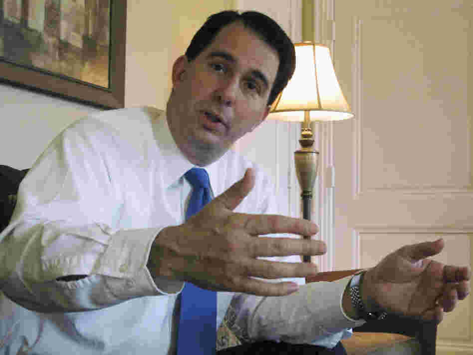 Wisconsin Gov. Scott Walker, seen here in Maple Bluff, Wis. in December, expects opponents to force a recall election against him. 