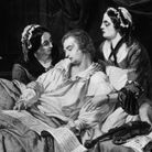 A 1791 painting of Wolfgang Amadeus Mozart on his deathbed, surrounded by his wife and friends. A 1791 painting of Wolfgang Amadeus Mozart on his deathbed, surrounded by his wife and friends.