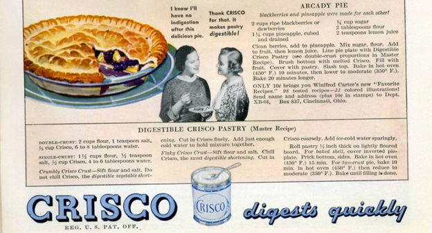 Crisco pie recipes from a 1934 issue of "Better Homes & Gardens."