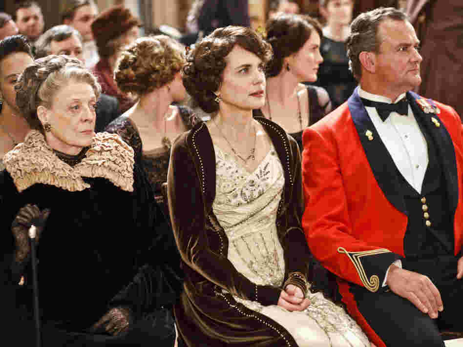 McGovern (center) is part of a redoubtable ensemble cast that includes Maggie Smith as her mother-in-law, the Dowager Countess of Grantham, and Hugh Bonneville as her husband the Earl. 