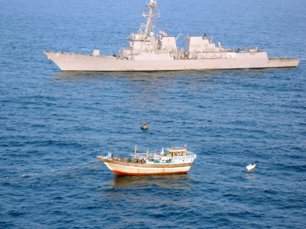 Thursday: The guided-missile destroyer USS Kidd responds to a distress call from the master of the Iranian-flagged fishing dhow Al Molai.