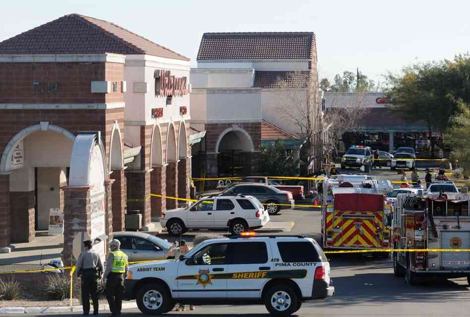 Giffords was shot in the head during an event to meet constituents in Tucson, Ariz., on Jan. 8, 2011. Six people were killed and 13 wounded in the attack. 