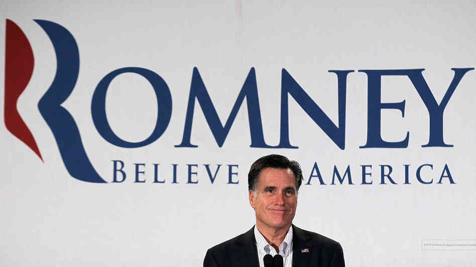 Mitt Romney speaks during a Chamber of Commerce breakfast Monday in Nashua, N.H. 