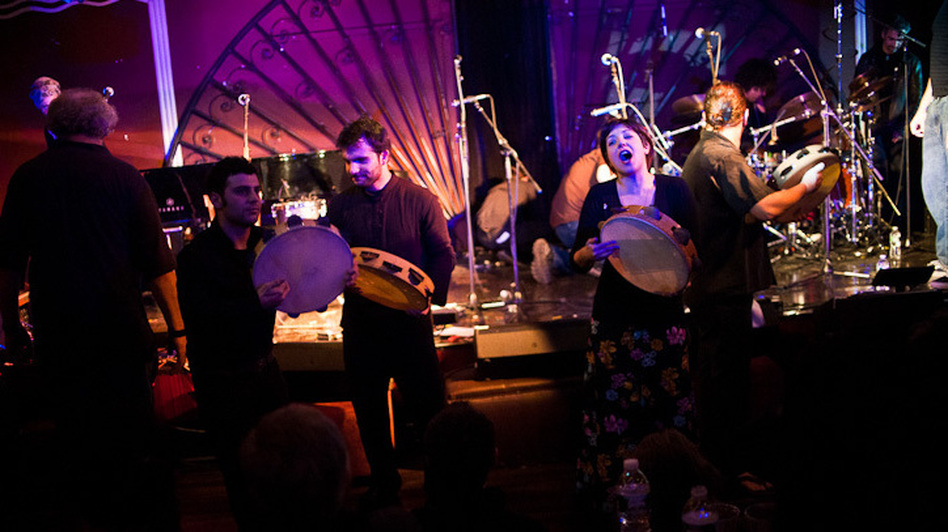 Canzoniere Grecanico Salentino performs during globalFEST at New York City's Webster Hall on Jan. 8.