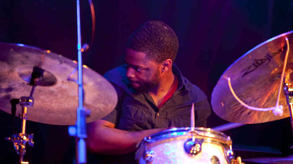 Marcus Gilmore plays with the Vijay Iyer trio during Winter Jazzfest 2012.