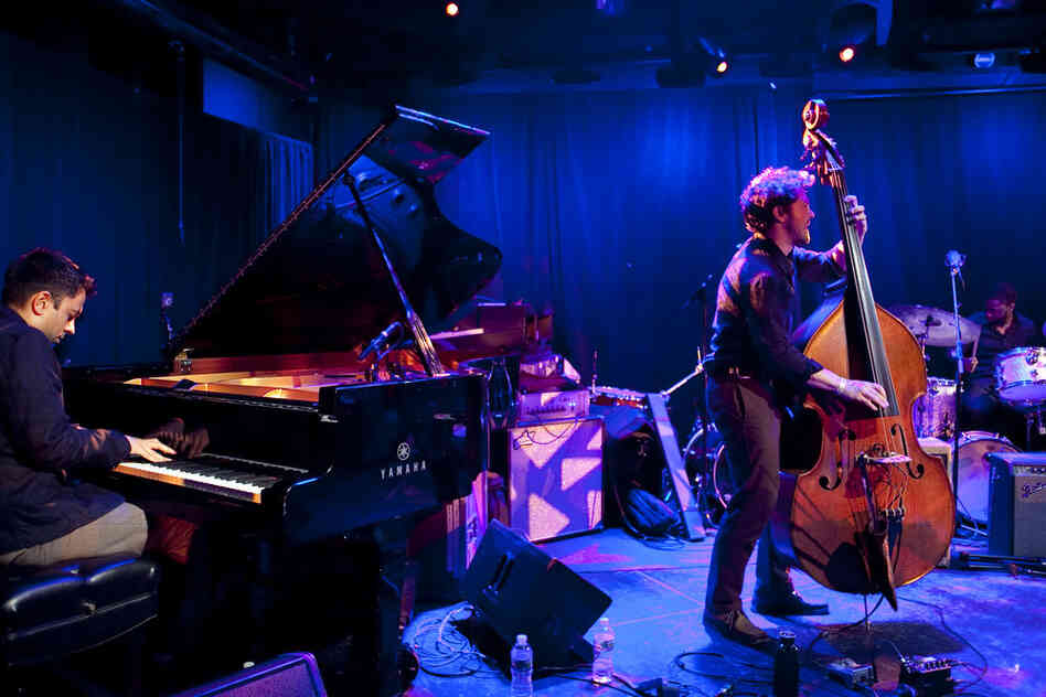 The Vijay Iyer trio with Stephan Crump (bass) and Marcus Gilmore (drums) largely played material from an upcoming album, Accelerando.