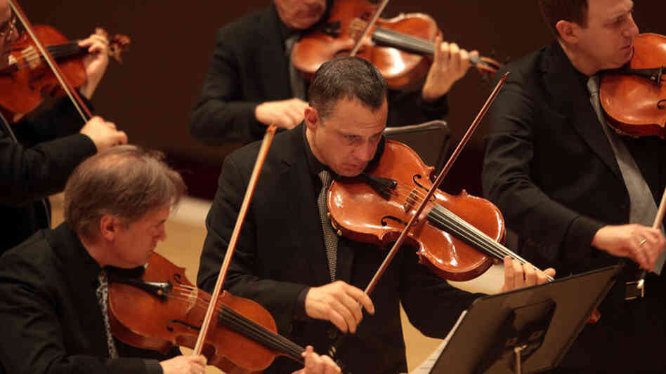 Strings perform Muse by Christopher Theofanidis during the second half of the Orpheus Chamber Orchestra The New Brandenburgs at the Spring for Music festival at Carnegie Hall in Manhattan, New York on May 06, 2011. Strings perform Muse by Christopher Theofanidis during the second half of the Orpheus Chamber Orchestra The New Brandenburgs at the Spring for Music festival at Carnegie Hall in Manhattan, New York on May 06, 2011.