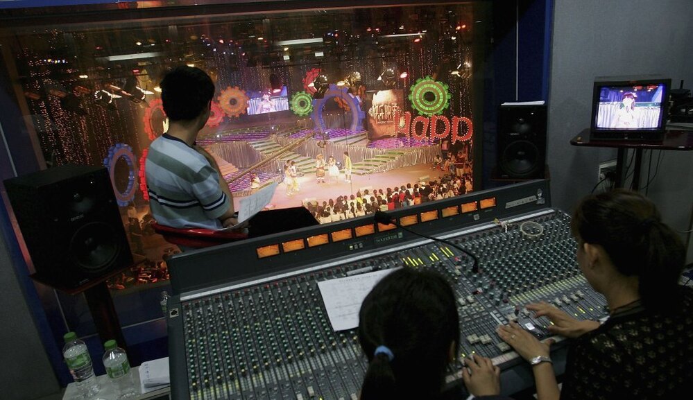 TV show Super Girl Voice, a singing contest show, is recorded at Hunan Satellite TV station in 2006 in Changsha city, Hunan province of China. The show was recently banned as part of a recent entertainment industry crackdown.