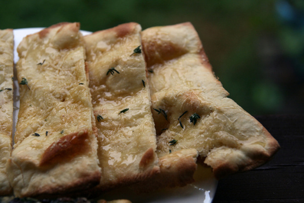 Crispy Coca With Honey, Thyme And Sea Salt