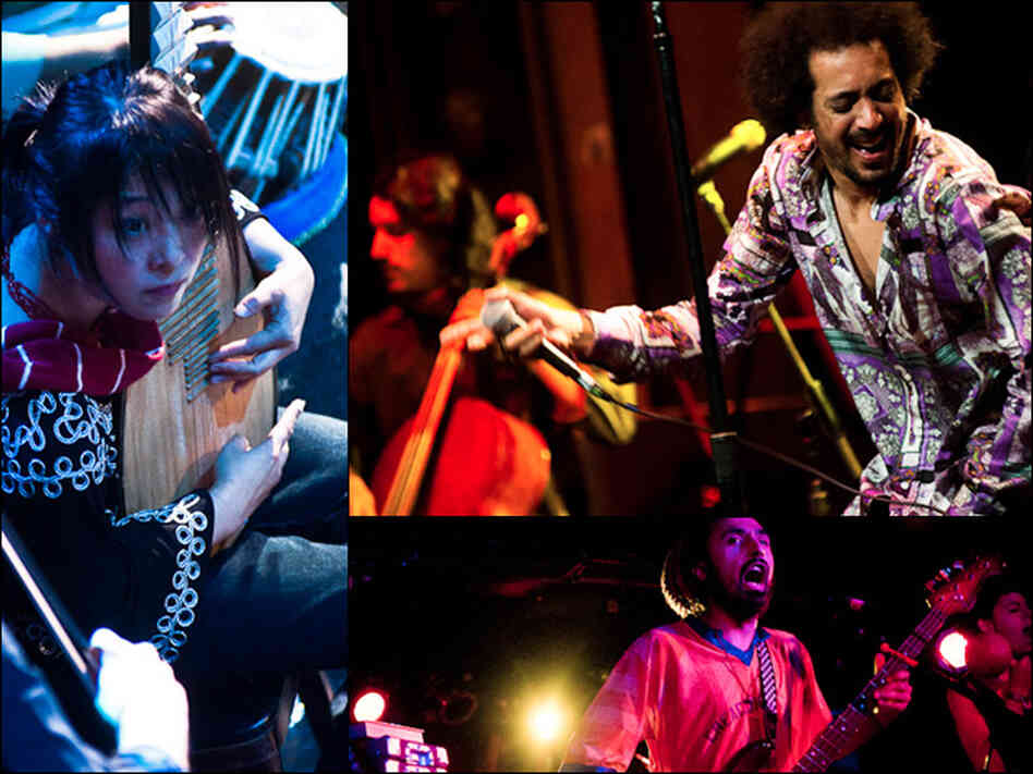 The Silk Road Ensemble (left), Yemen Blues (top right), M.A.K.U. Soundsystem. The Silk Road Ensemble (left), Yemen Blues (top right), M.A.K.U. Soundsystem.