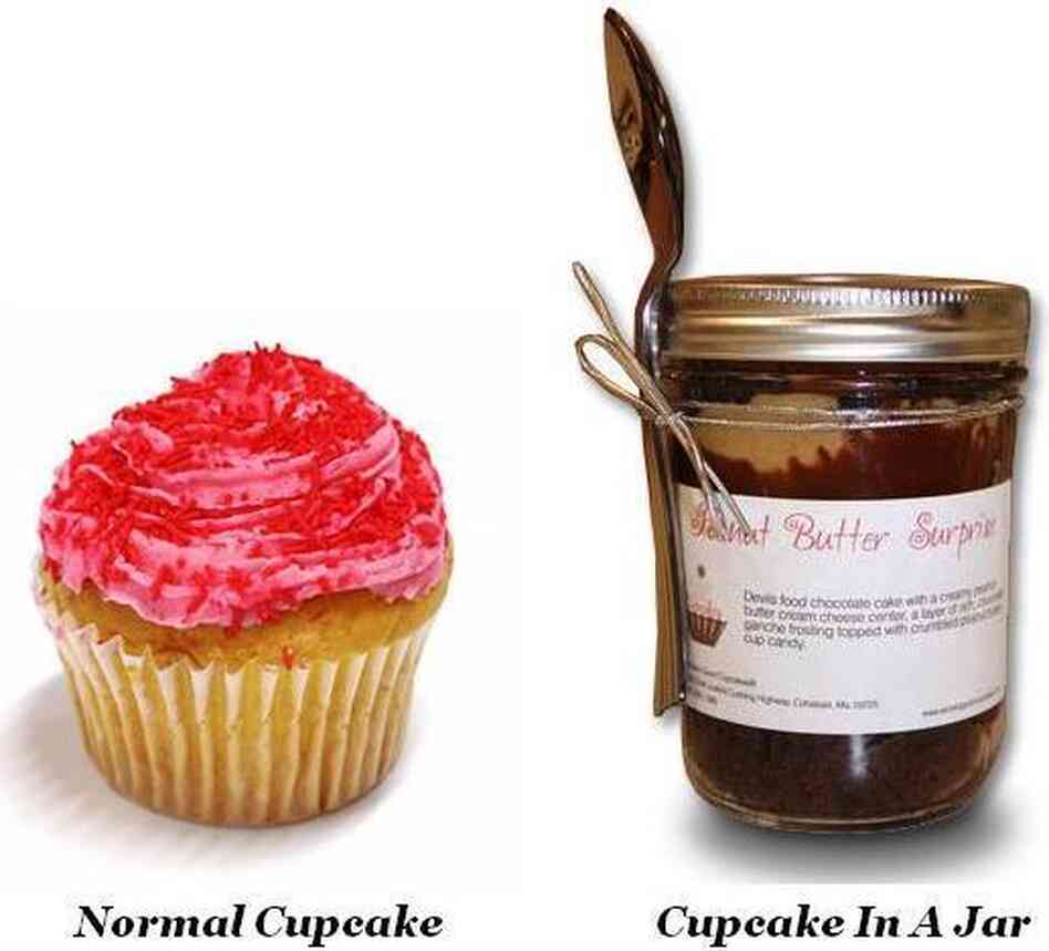 A cupcake and cupcake in a jar.