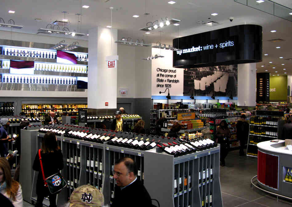 Walgreens' new 27,000-square-foot downtown Chicago location has a wine collection of more than 700 bottles, including one that sells for $500. The company says its flagship store with a European market feel is meant to be a destination to distinguish the chain's brand. Walgreens' new 27,000-square-foot downtown Chicago location has a wine collection of more than 700 bottles, including one that sells for $500. The company says its flagship store with a European market feel is meant to be a destination to distinguish the chain's brand.