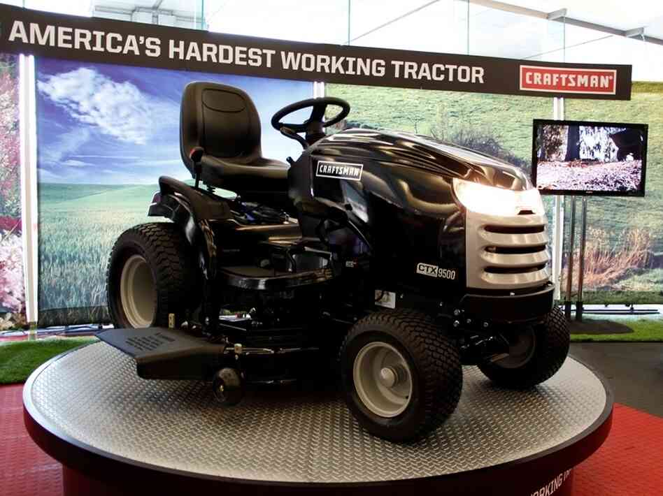Craftsman's CTX tractor series is the first to be featured at the Detroit Auto Show. The newly unveiled line is equipped with many automobile-inspired features, including cup holders. Craftsman's CTX tractor series is the first to be featured at the Detroit Auto Show. The newly unveiled line is equipped with many automobile-inspired features, including cup holders.
