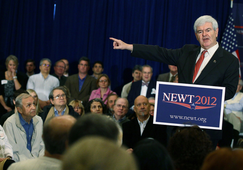 Newt Gingrich speaks during a campaign event at the Laurel Creek Club in Rock Hill, S.C.
