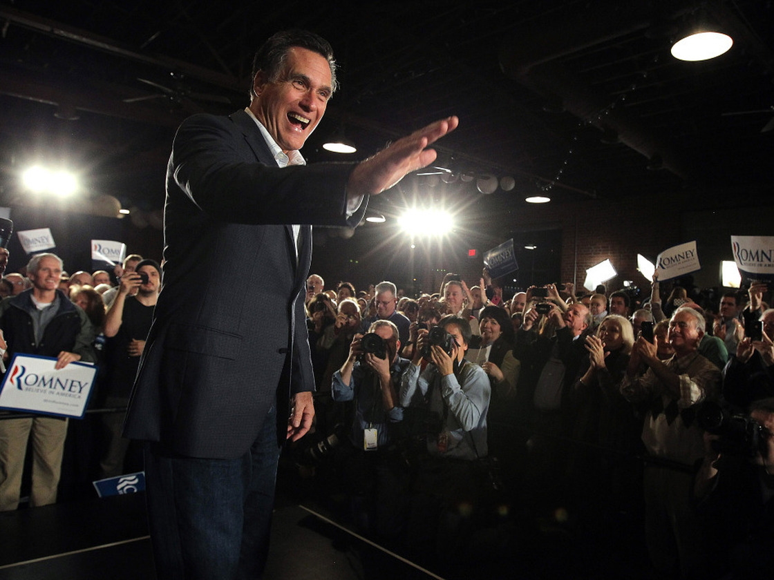Republican presidential hopeful Mitt Romney greets supporters during a campaign rally in Columbia, S.C., on Wednesday. 