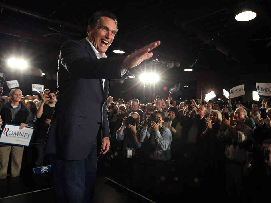 Republican presidential hopeful Mitt Romney greets supporters during a campaign rally in Columbia, S.C., on Wednesday. 