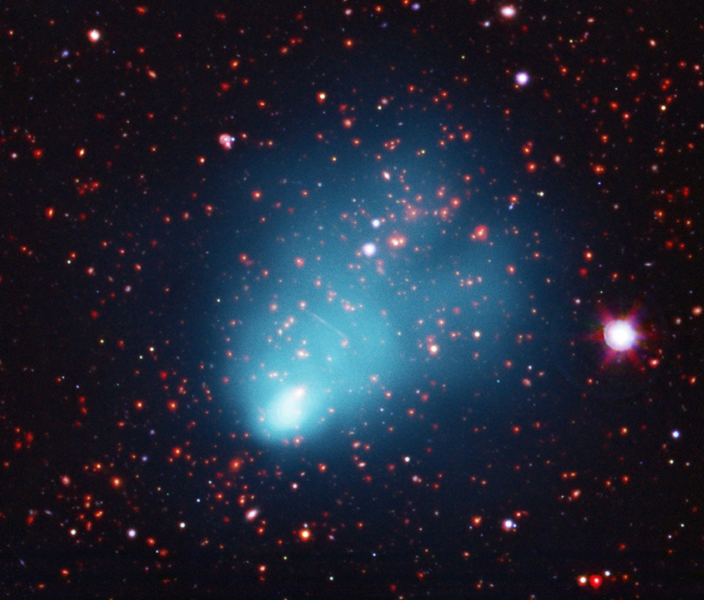 "El Gordo" — the "big" or "fat" one in Spanish — as seen in a composite image produced by NASA's Chandra X-ray Observatory.