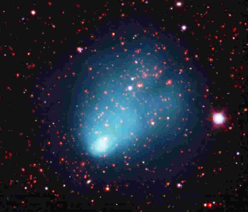 "El Gordo" — the "big" or "fat" one in Spanish — as seen in a composite image produced by NASA's Chandra X-ray Observatory.