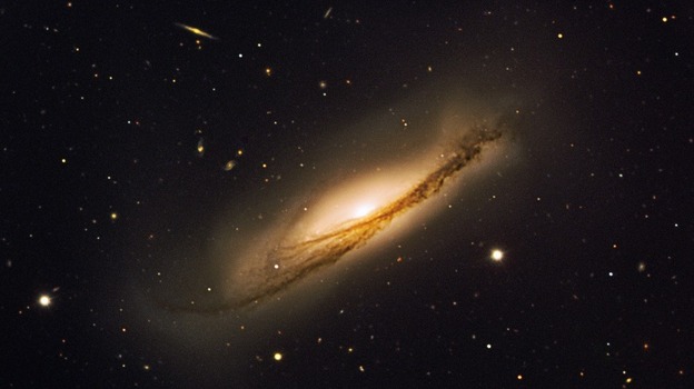 Spiral galaxy NGC 3190 as seen by the European Southern Observatory's Very Large Telescope.