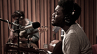 Michael Kiwanuka, in studio at KCRW. Michael Kiwanuka, in studio at KCRW.