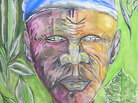 A painting by Michelet "Najee" Calice, one of the artists featured in the exhibit. A painting by Michelet "Najee" Calice, one of the artists featured in the exhibit.