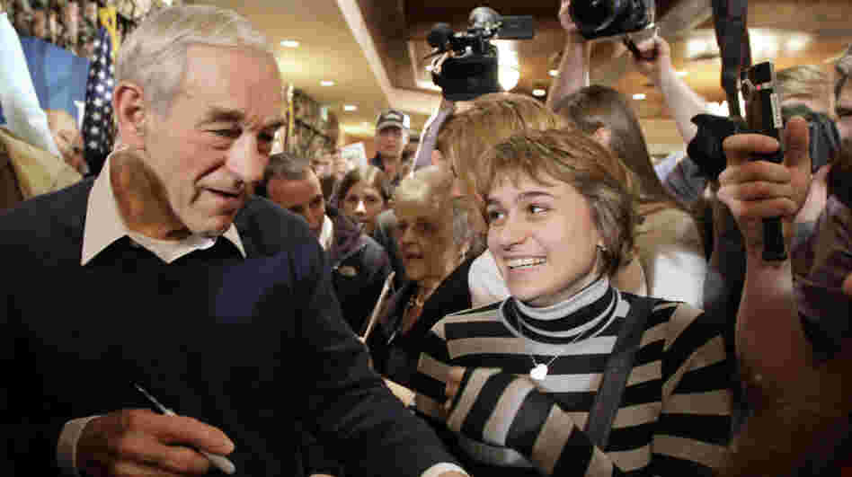 Ron Paul greets supporters in Meredith, N.H., on Sunday, two days before he placed second in the state's Republican primary.
