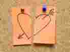 broken heart on a sticky note